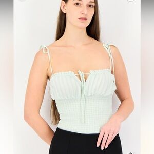 🎁NWT Forever 21 Mint green woven bodysuit Small